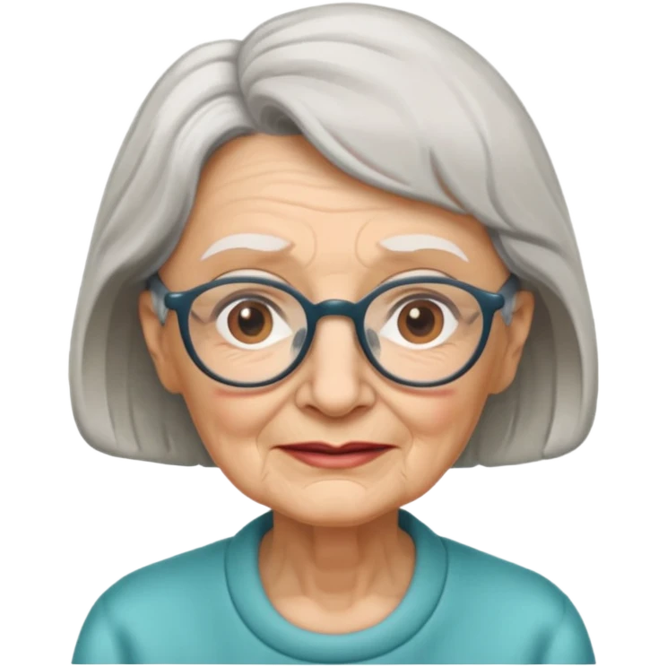 glasses elderly woman emoji