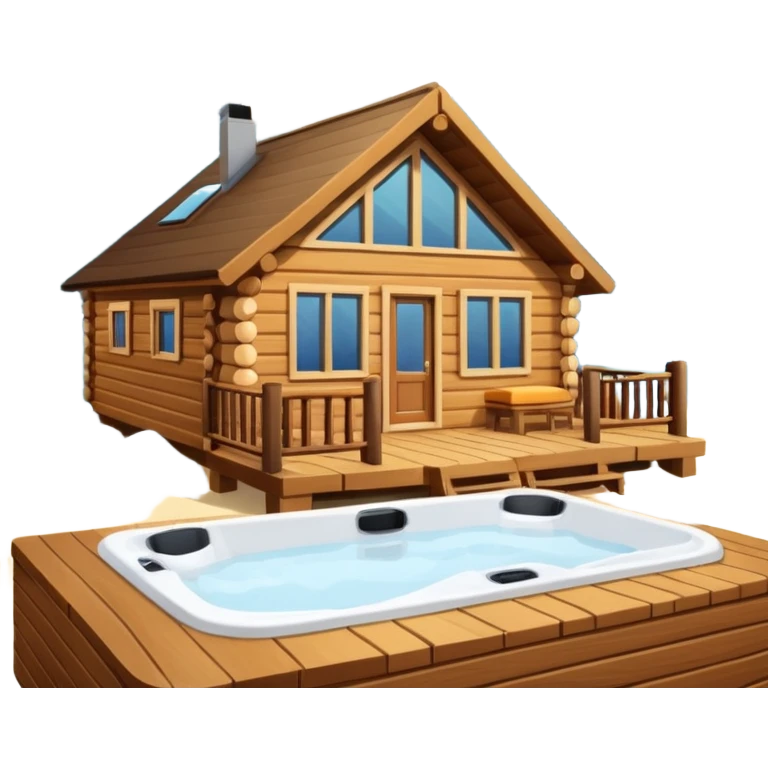 Luxury cabin with jacuzzi emoji