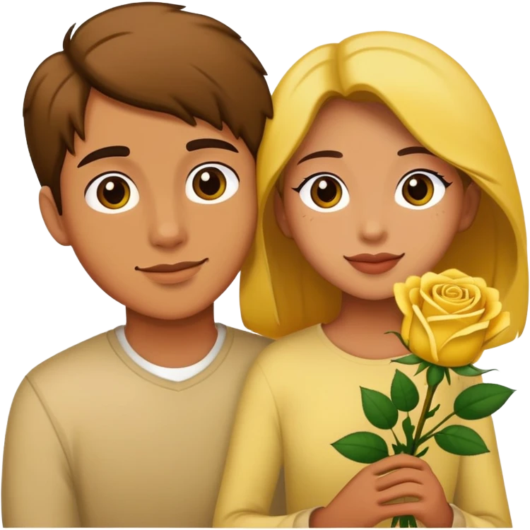 in love with my girlfriend and add yellow roses emoji