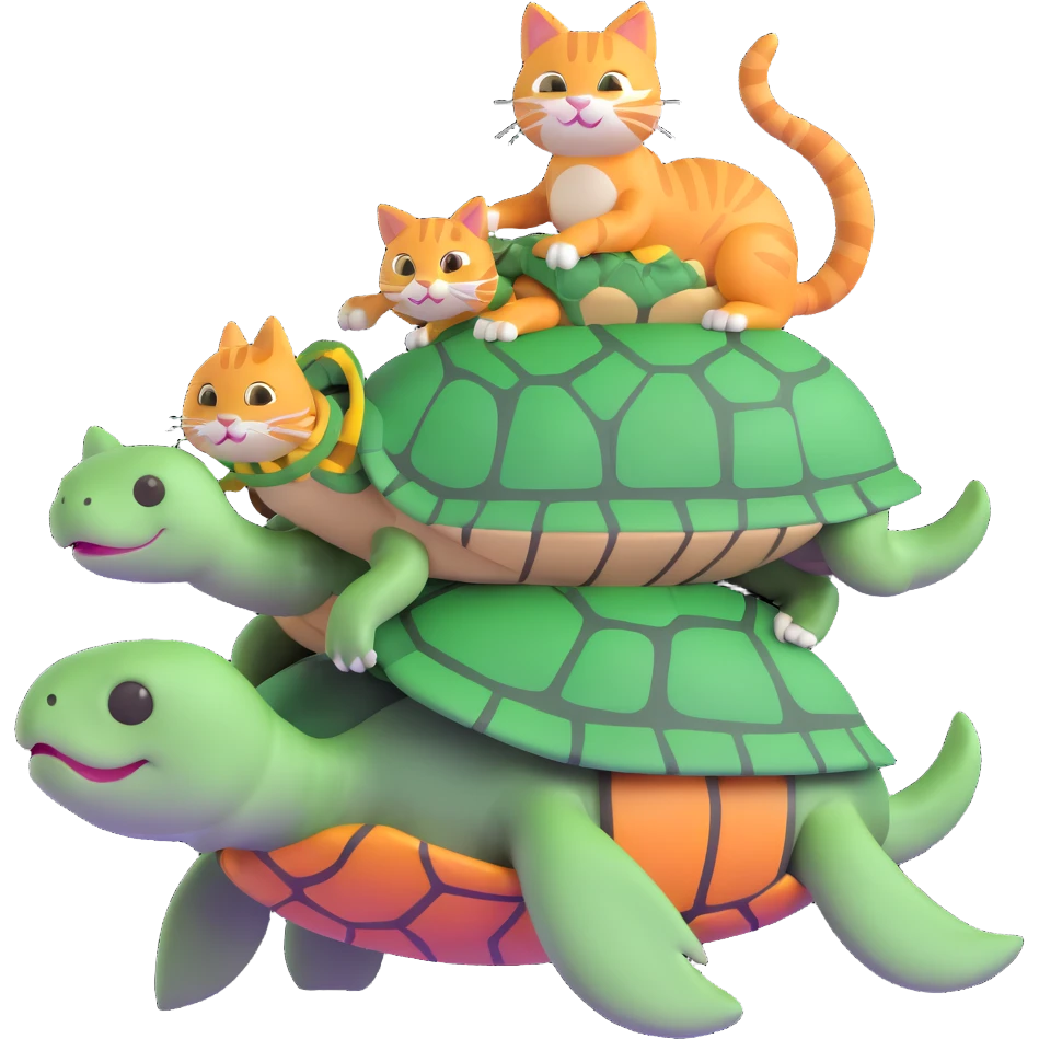 cat riding a turtle emoji