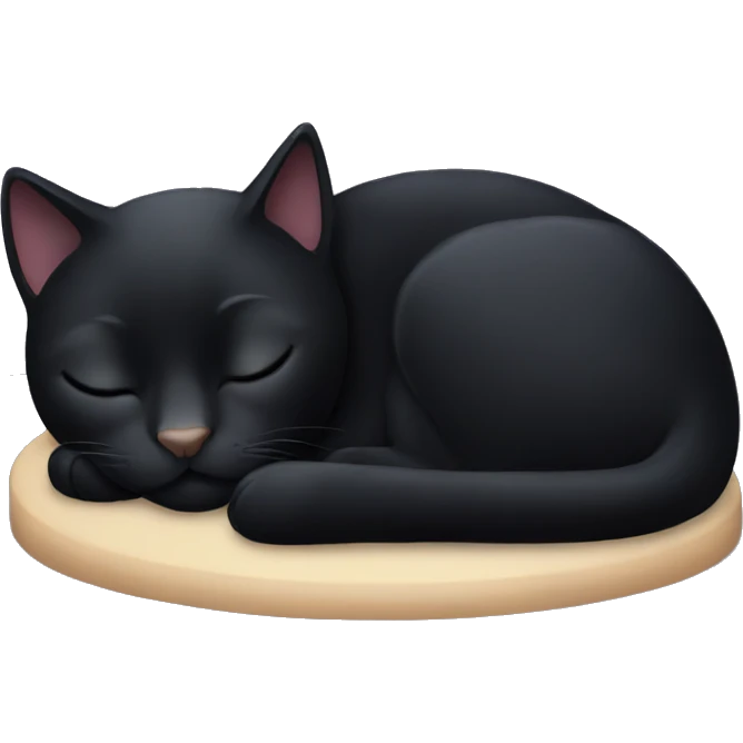 Sleeping black cat emoji