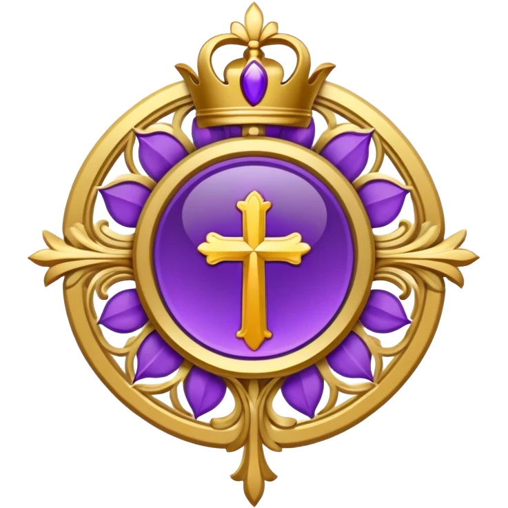 ave maria's emblem with a touch of purple emoji