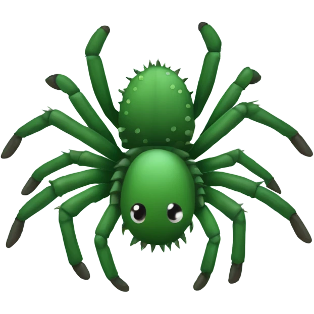 Green Tarantula with little small dark green spikes on its whole body emoji