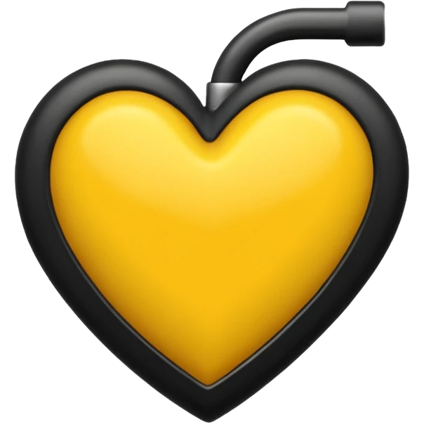 Fusiona un corazón de iPhone de color amarilla con color negro  emoji