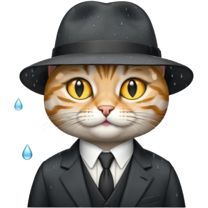 cat mafia corleone rain emoji