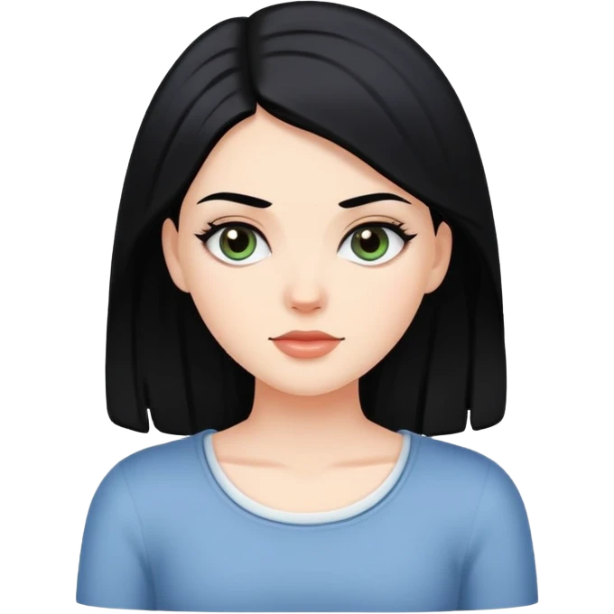 white girl with black hair emoji