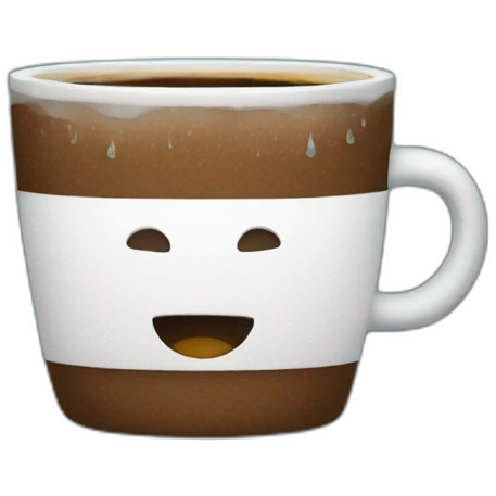 Raining  with coffee emoji