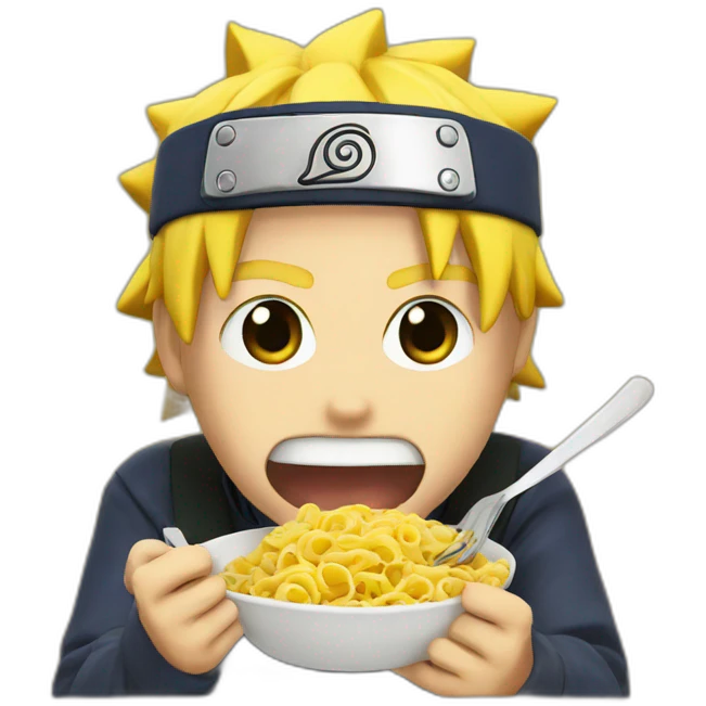 Naruto eat a pasta emoji