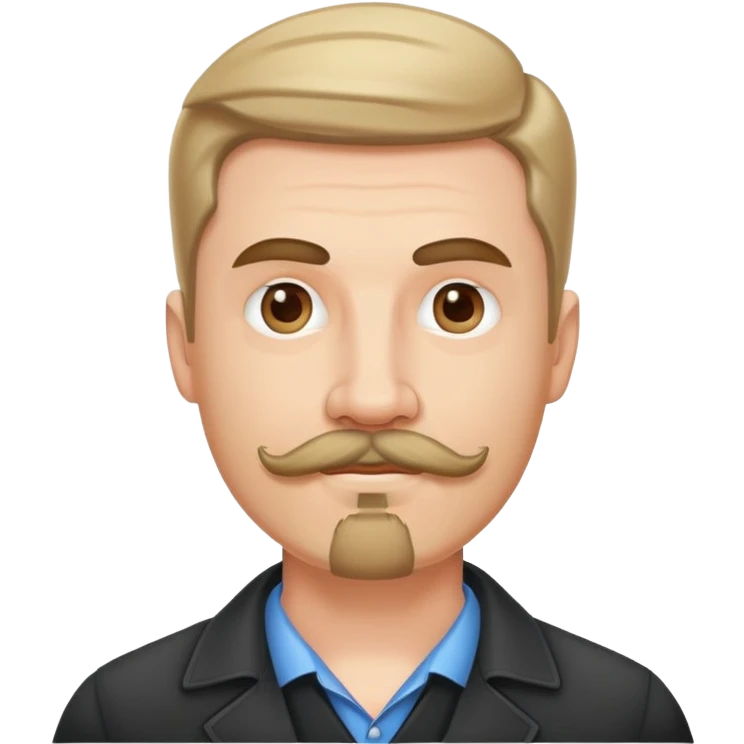 Homem branco com bigode e cavanhaque emoji