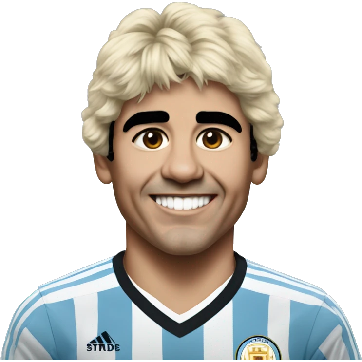 maradona argentina young smile emoji