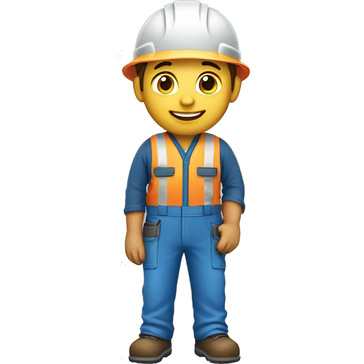  construction worker with blue work wear emoji