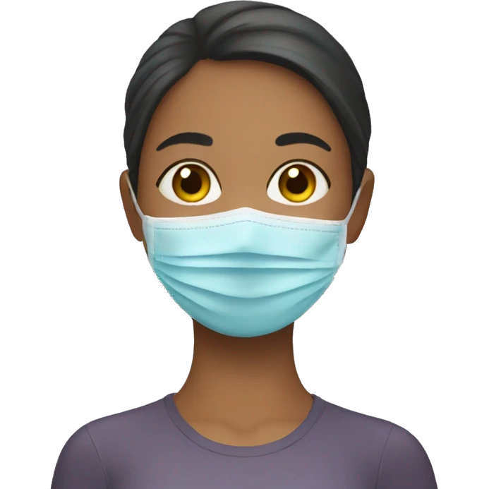 Girl wearing face mask emoji