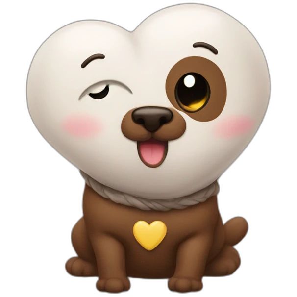 Caca et un coeur emoji