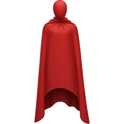 faceless mannequin flying red cape without hood emoji