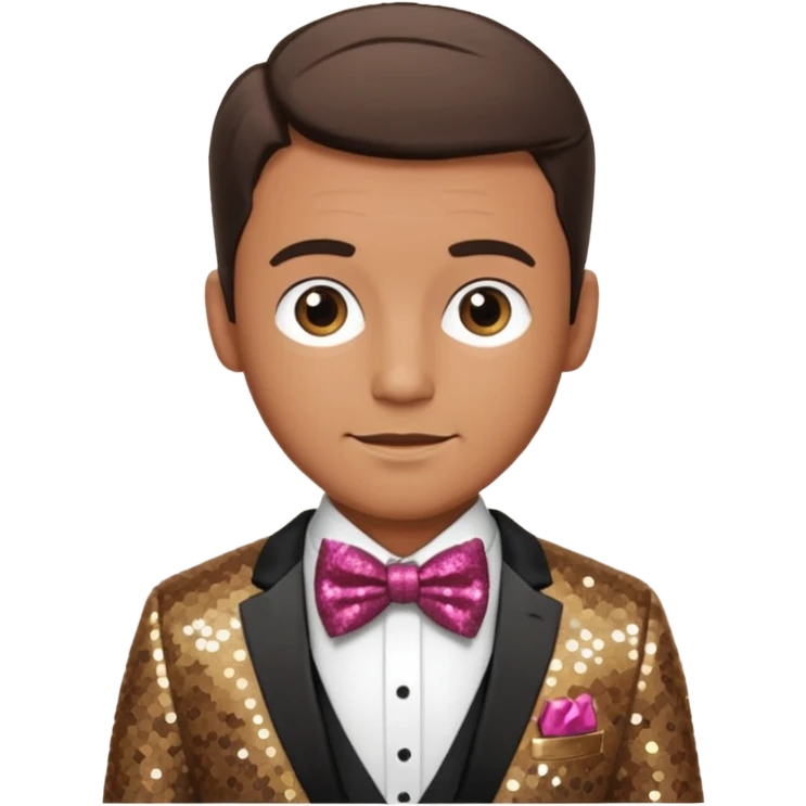 Neil Fanning, Australia Actor (b.1967) with brown sequin suit with bow tie emoji