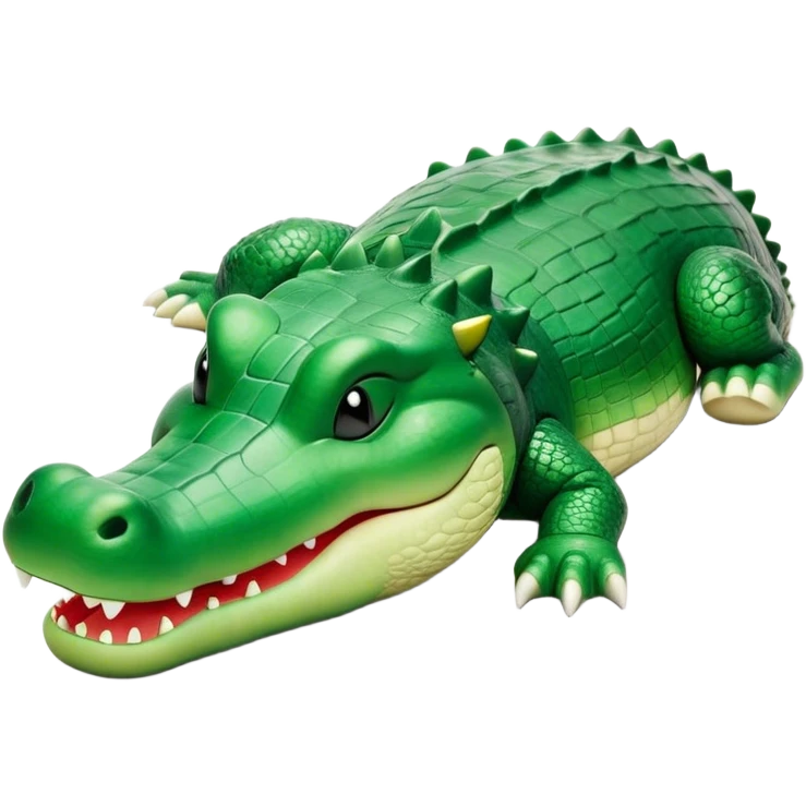 Meme-Worthy Cute Sleeping Crocodile Portrait Emoji, Head resting peacefully with a contented smile, showcasing a robust, powerful build and a luxuriously soft textured emerald-green hide, eyes shut in a serene, restful nap, Simplified yet hilariously adorable features, highly detailed, glowing with a soft, drowsy light, high shine, relaxed and utterly lovable, stylized with an air of playful laziness, bright and heartwarming, soft glowing outline, capturing the essence of a comically sleepy crocodile, so meme-worthy it feels like it could instantly become the next viral sensation of adorable reptilian slumber! emoji