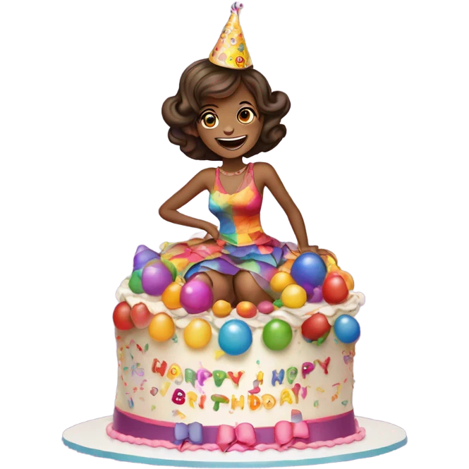 birthday girl on cake emoji