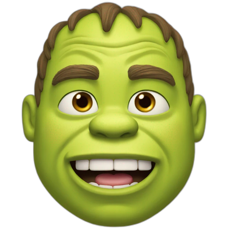 shrek with mouth widely open emoji