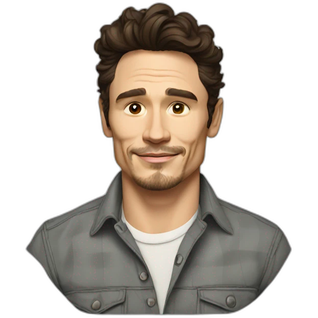 james franco cartoon wearing shirt emoji