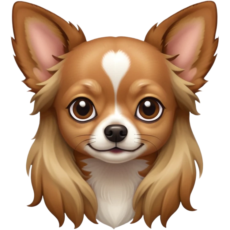 Chihuahua with long hair black and brown emoji