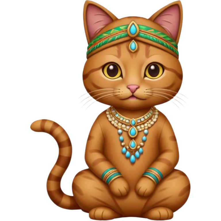 brown cat wearing indian clothes emoji