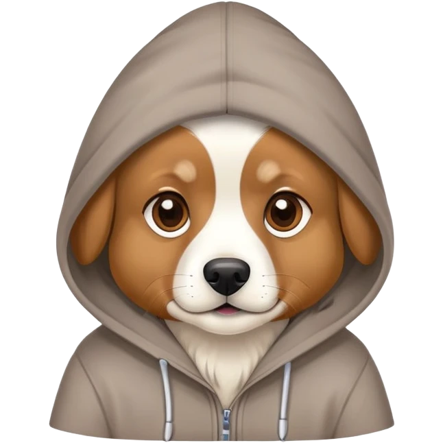 Dog wearing a hoodie emoji