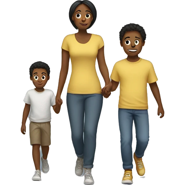 mom and son walk emoji