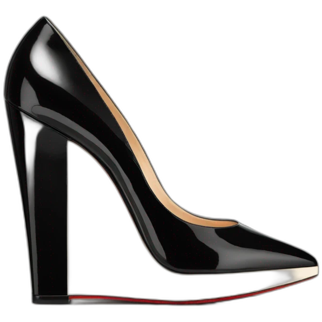 WEDGE heel LOUBOUTIN black leather PATENT emoji