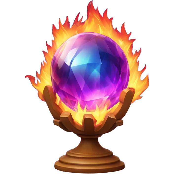 Crystal ball on fire emoji