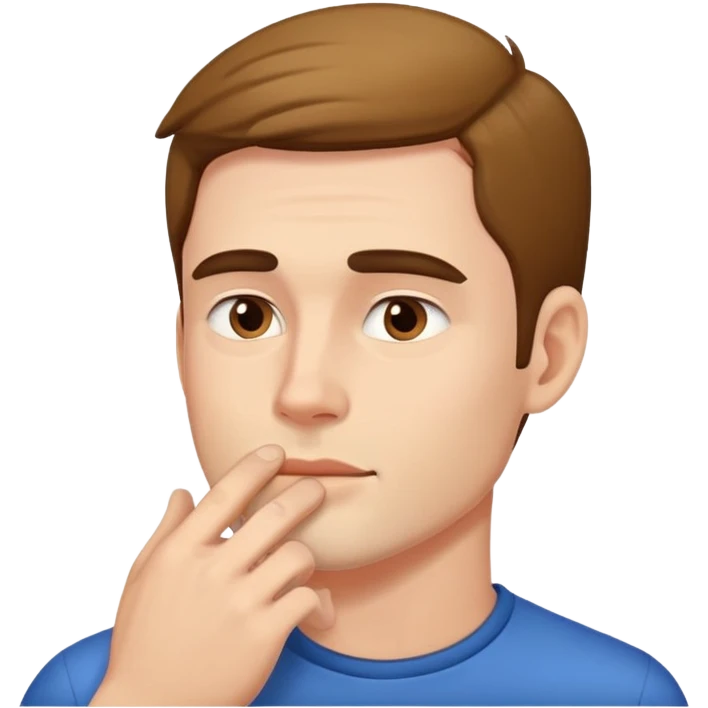 a man touching his jawline emoji