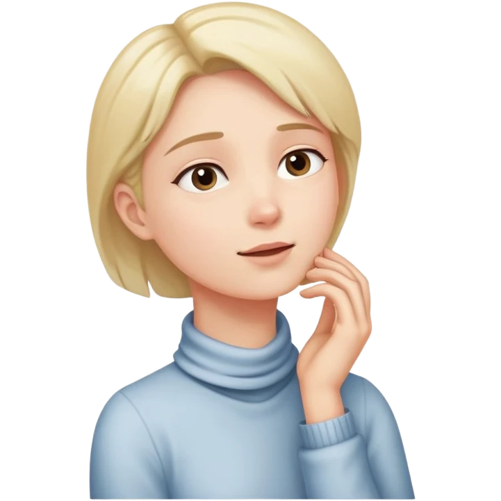 Person holding neck diagonally while looking up emoji