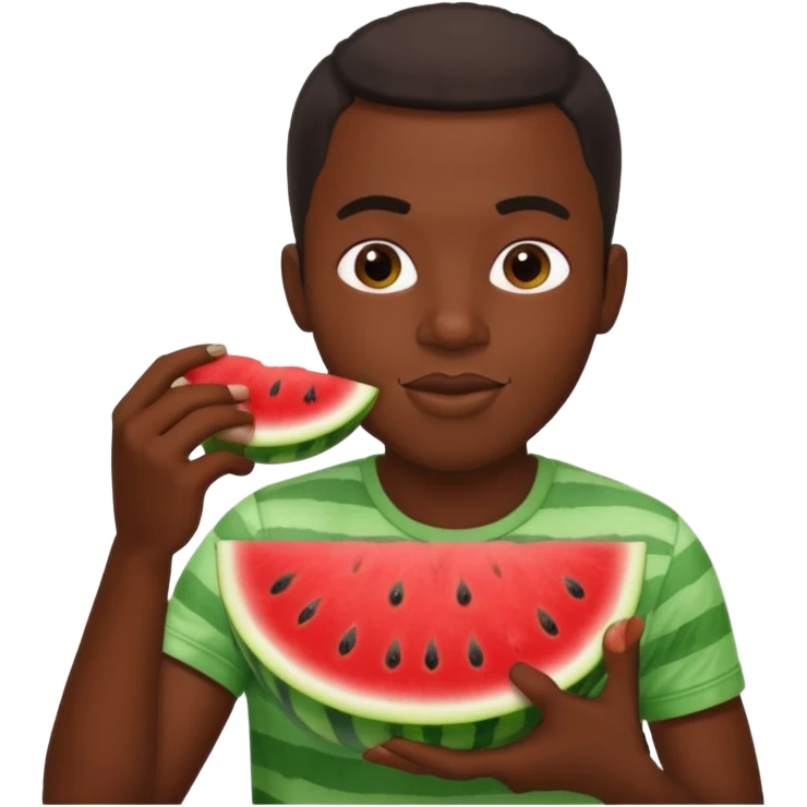 Black man eating watermelon  emoji
