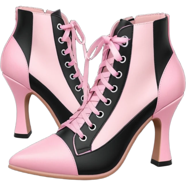 BLACKPINK-inspired gothic shoes, no hearts, black and pink, cute  emoji