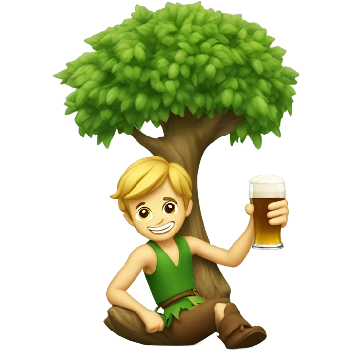 Arbol con piter pan tomando cerveza emoji