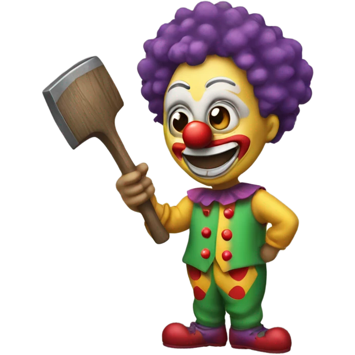 Clown holding hatchet emoji