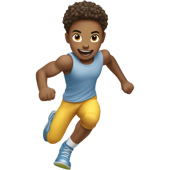 Fast white boy running emoji