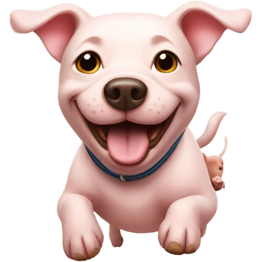 Happy dog riding a pig emoji
