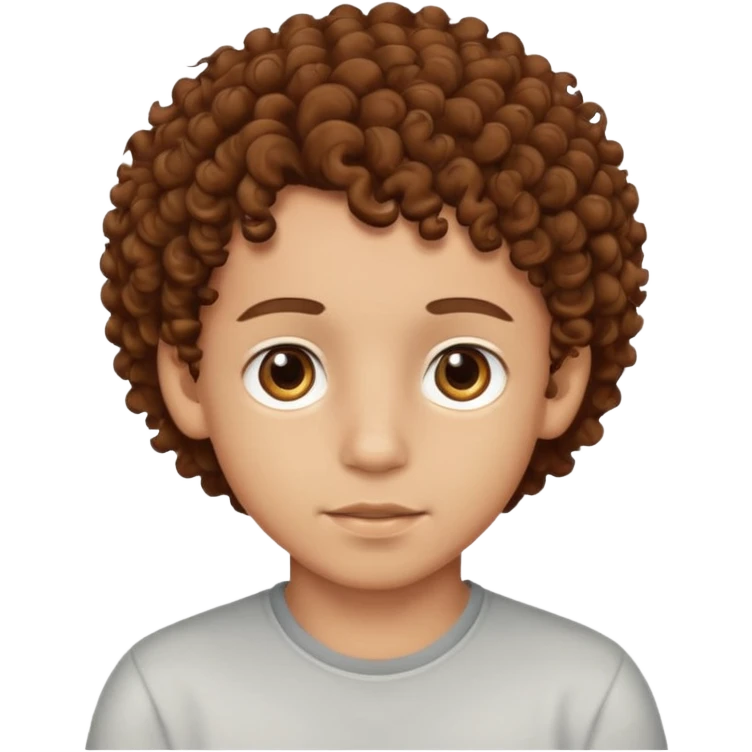 Light skinned boy with brown eyes and brown curly hair emoji