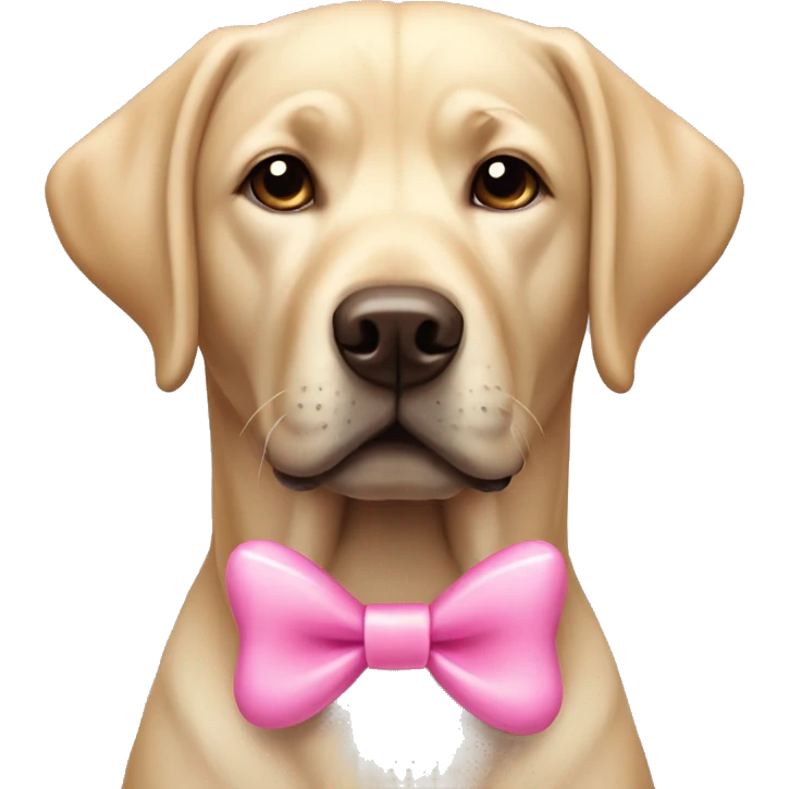 Labrador dog with a pink bow emoji