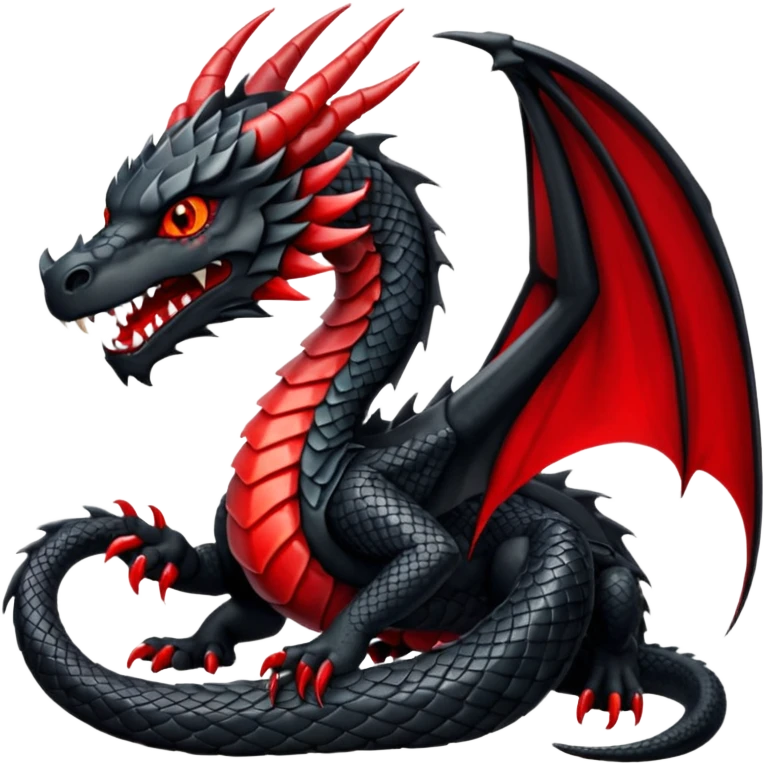 black dragon with red eyes emoji