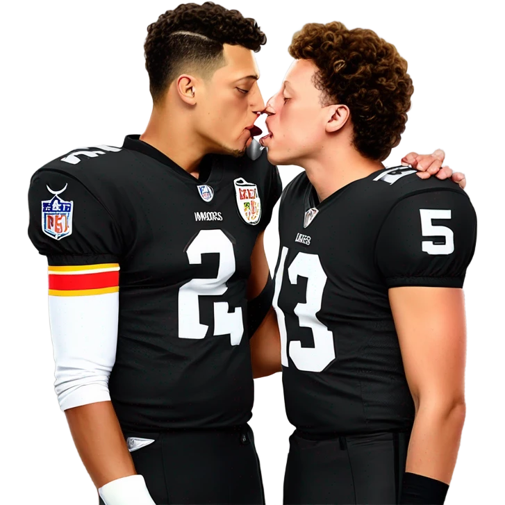 Patrick ￼Mahomes kissing referee  emoji