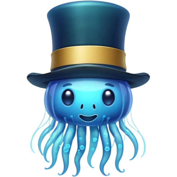 Jellyfish with a tophat emoji