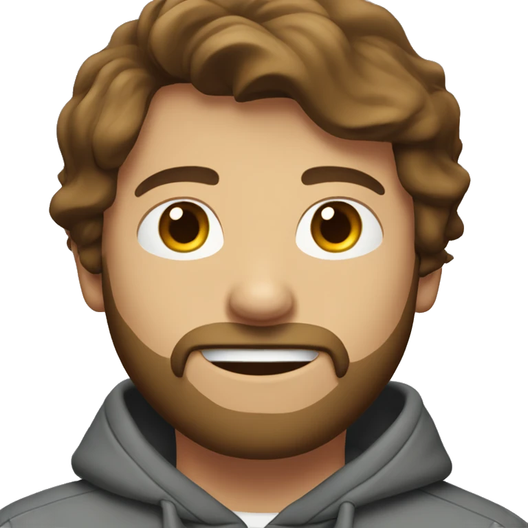DARrBrown haired Guy with beard wearing a hoddie  emoji