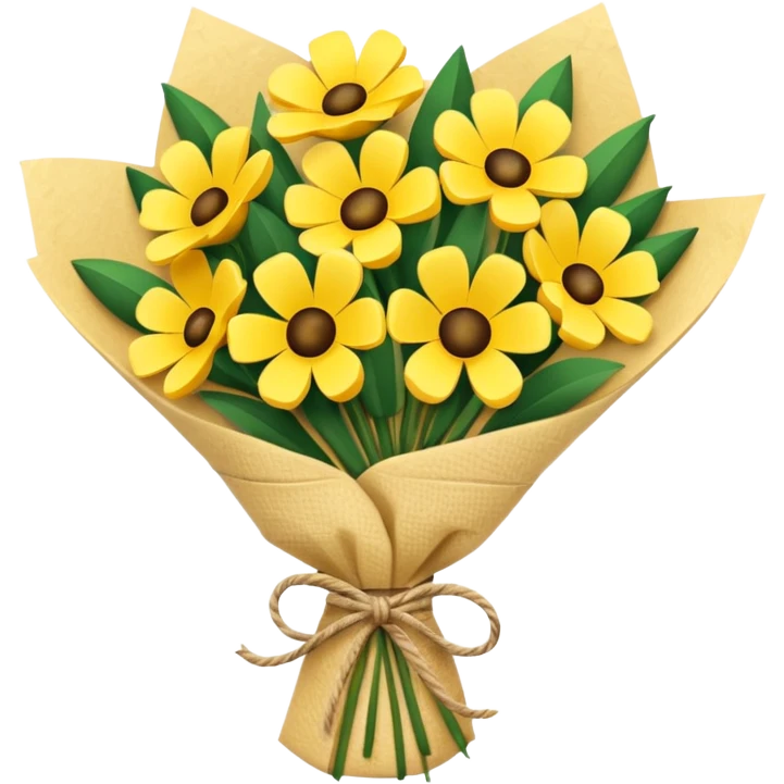 Bouquet Flower Wrap yellow emoji