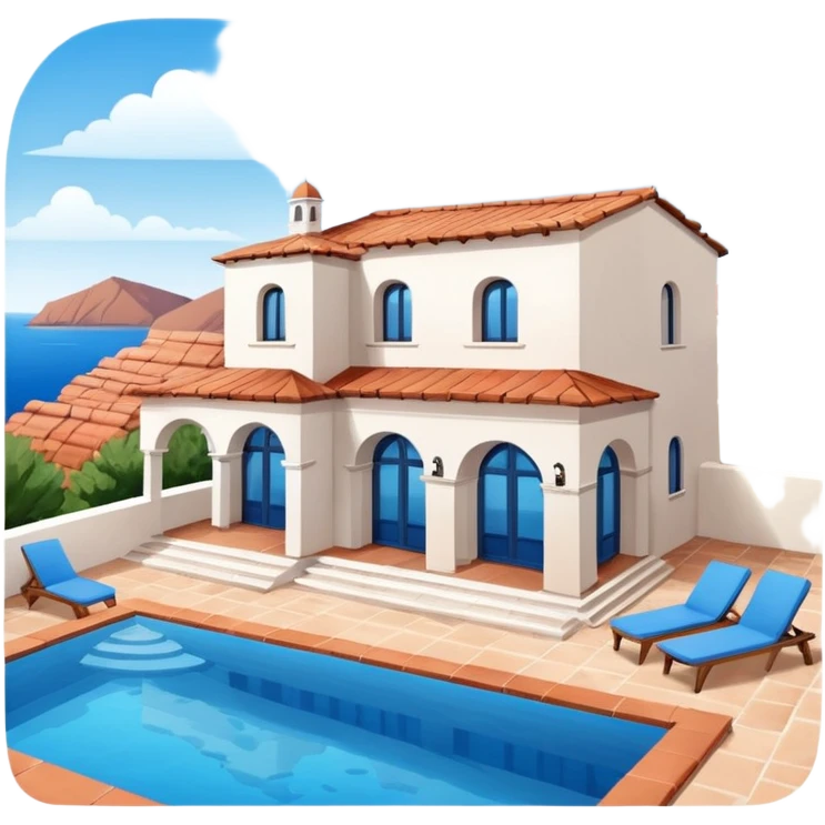 a villa with a pool emoji