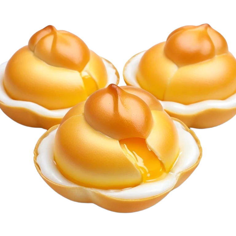 3D rendered traditional Hong Kong 鸡蛋仔 (egg puffs) fresh from mold with steam, distinctive egg-shaped bubbles, vibrant golden yellow, hyper-realistic texture, glossy surface, detailed bubbles emoji