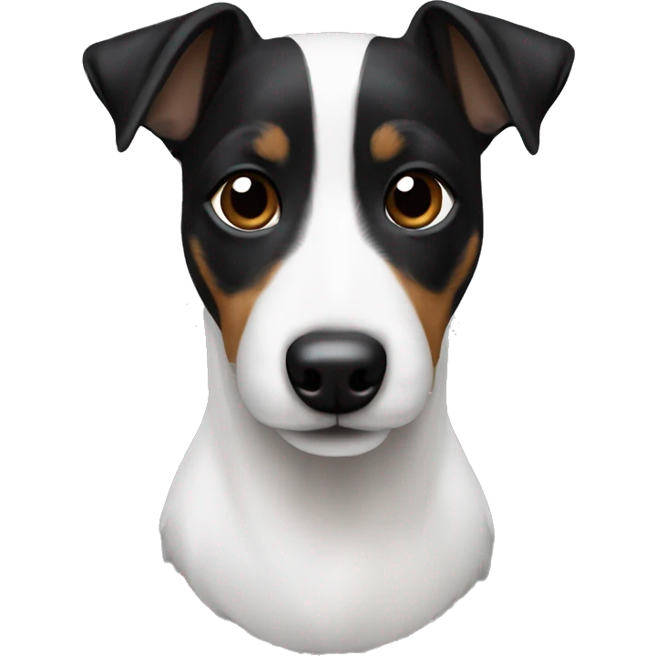 All Black Jack Russell Terrier no brown no white  emoji