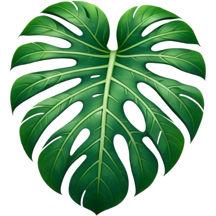 white and green monstera leaf emoji