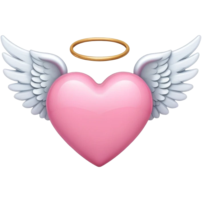 Pink heart with angel wings emoji
