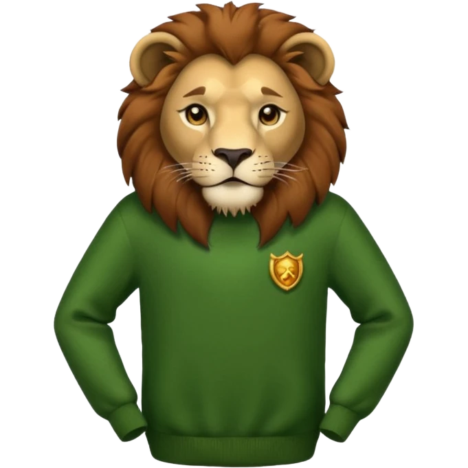 lion wearing green jumper emoji